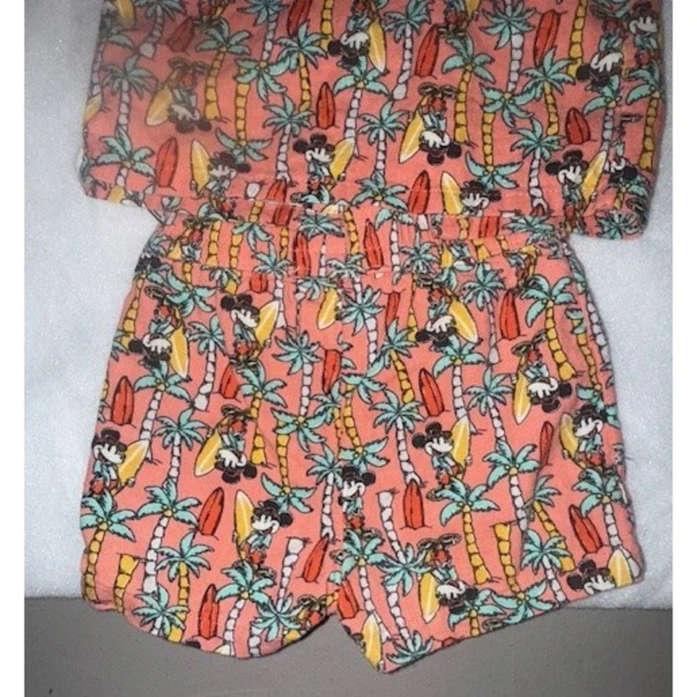Disney Junior Mickey Mouse Surfing‎ Palm Tree Button-Up Shirt & Shorts Set 18M